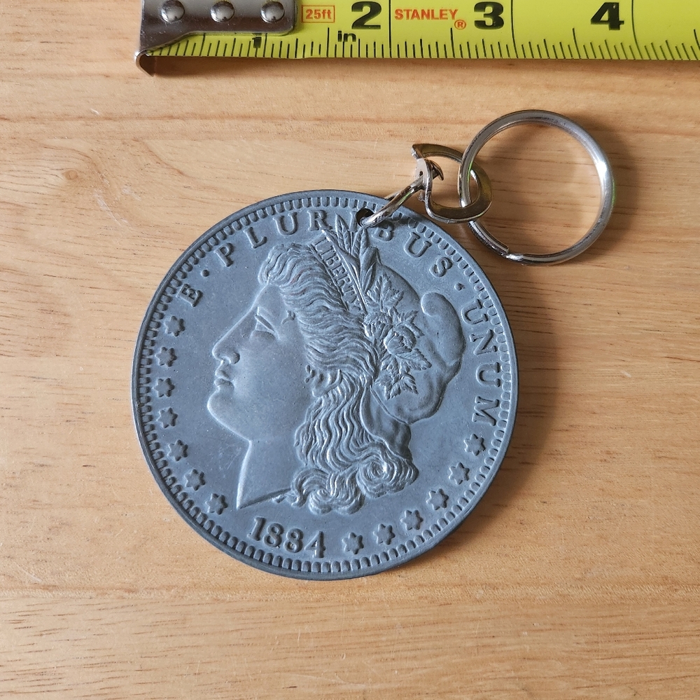 1884 US Silver Dollar Keychain